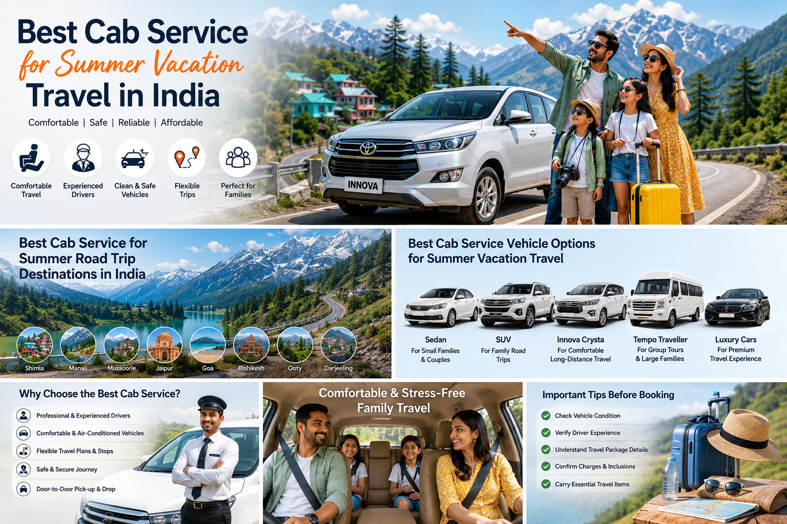 Best Cab Service for Summer Vacation Travel in India