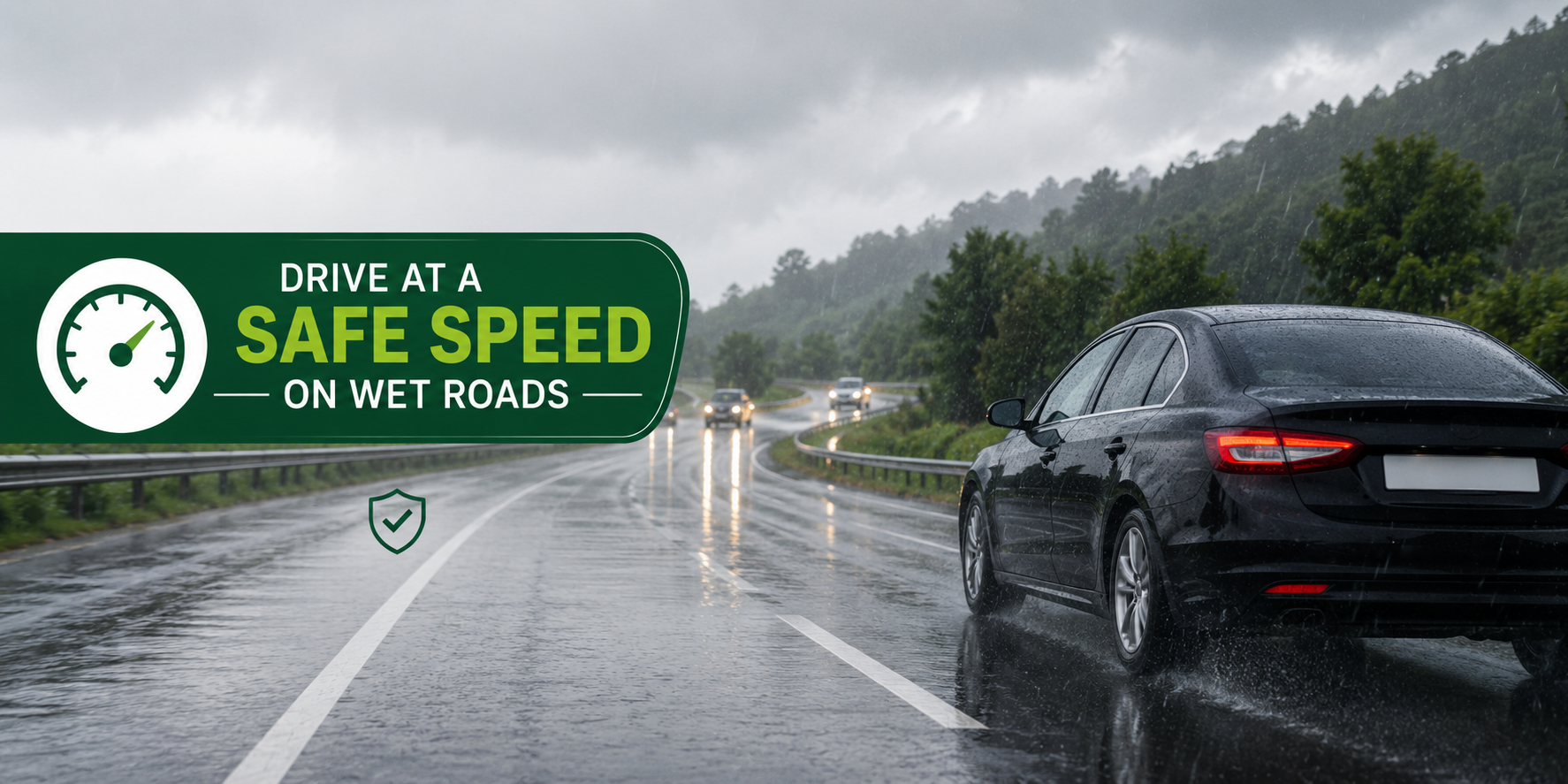 Monsoon Car Rental Tips: Drive at a Safe Speed on Wet Roads