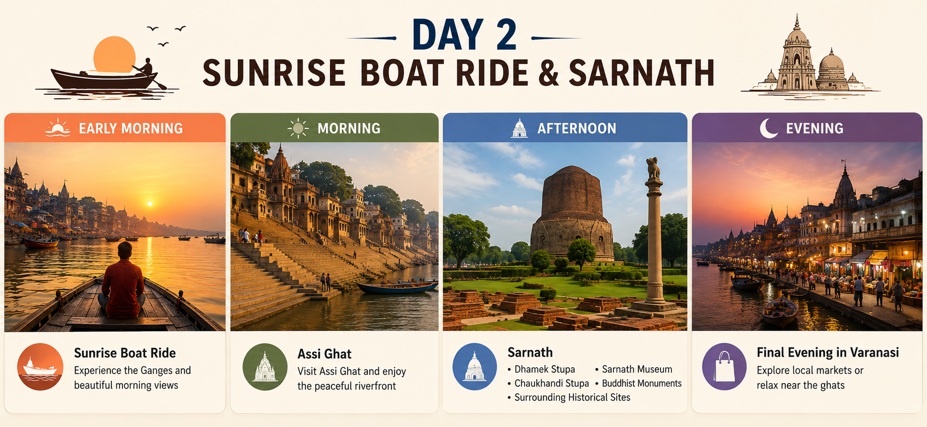 Sunrise Boat Ride and Sarnath